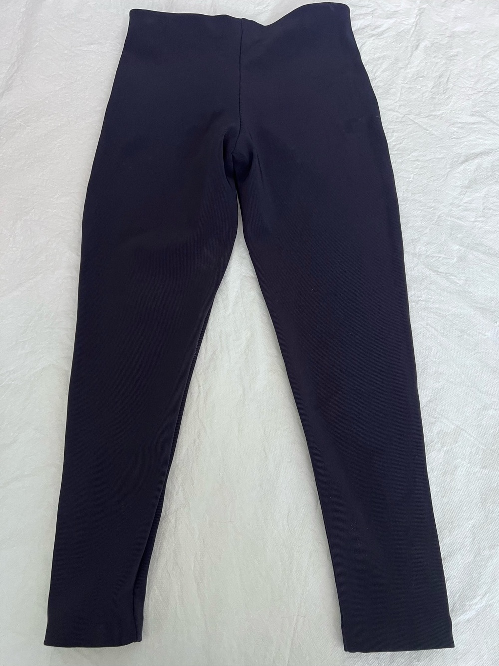 Equestrian Brand Navy Ponte Pants Women's L Pull-On Straight Snap Hem Boutique